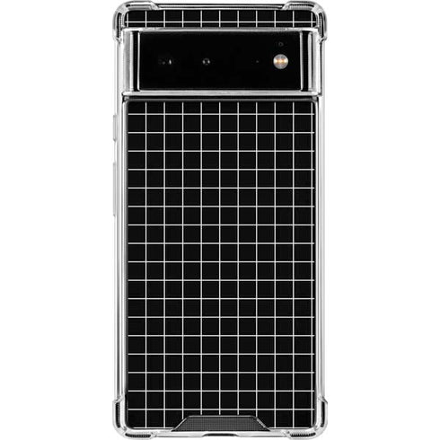 Black Grid Google Pixel 6 Clear Case